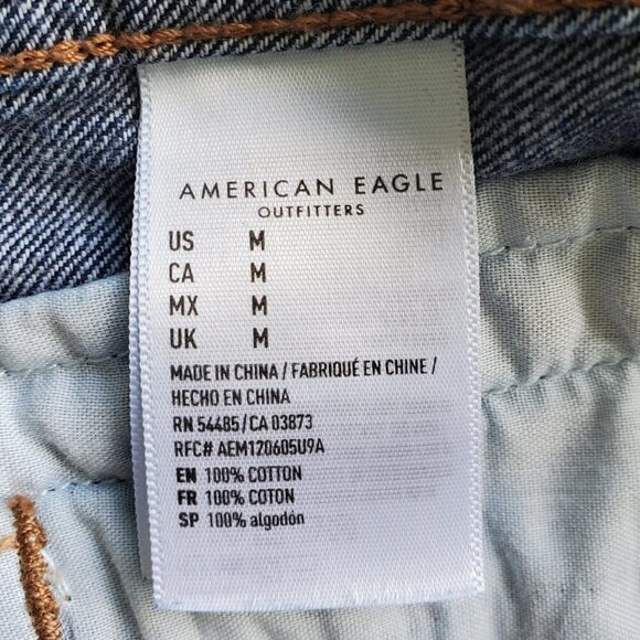 American Eagle Outfitters Deep Blue Wash Jean Jacket 100% Soft Cotton Size M - Picture 13 of 15